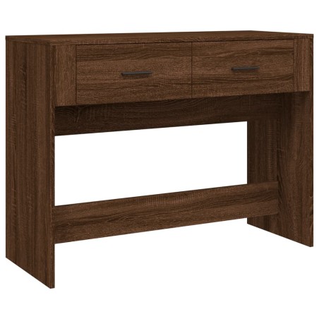 vidaXL Mesa consola madera contrachapada roble marrón 100x39x75 cm