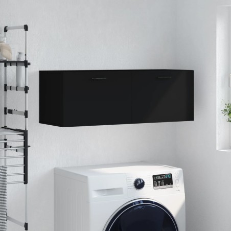 vidaXL Armario de pared madera de ingeniería negro 100x36,5x35 cm