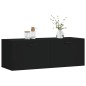 vidaXL Armario de pared madera de ingeniería negro 100x36,5x35 cm