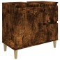 vidaXL Armario de baño madera contrachapada roble ahumado 65x33x60 cm vidaXL Armario de baño madera contrachapada roble ahumado 65x33x60 cm