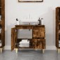 vidaXL Armario de baño madera contrachapada roble ahumado 65x33x60 cm vidaXL Armario de baño madera contrachapada roble ahumado 65x33x60 cm