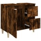 vidaXL Armario de baño madera contrachapada roble ahumado 65x33x60 cm vidaXL Armario de baño madera contrachapada roble ahumado 65x33x60 cm