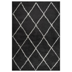 vidaXL Alfombra de pelo largo color crema y gris antracita 160x230 cm