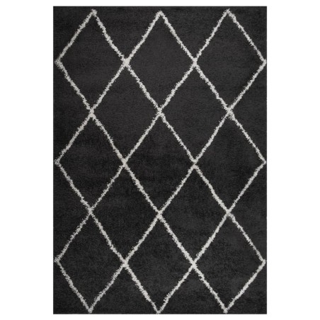 vidaXL Alfombra de pelo largo color crema y gris antracita 160x230 cm