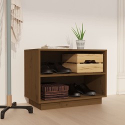 vidaXL Armario zapatero madera maciza de pino marrón miel 60x34x45 cm