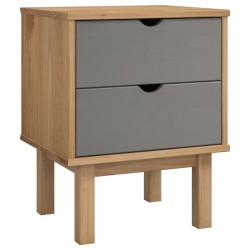 vidaXL Mesita de noche OTTA madera de pino marrón y gris 45x39x57 cm