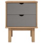 vidaXL Mesita de noche OTTA madera de pino marrón y gris 45x39x57 cm vidaXL Mesita de noche OTTA madera de pino marrón y gris 45x39x57 cm
