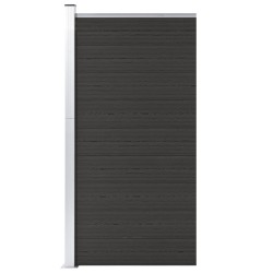 vidaXL Panel de valla WPC negro 95x186 cm