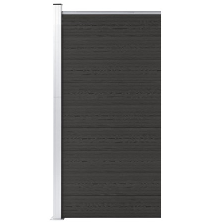 vidaXL Panel de valla WPC negro 95x186 cm