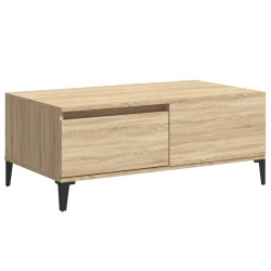 vidaXL Mesa de centro madera contrachapada roble Sonoma 90x50x36,5 cm