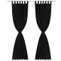 2 cortinas negras micro-satinadas con trabillas, 140 x 245 cm 2 cortinas negras micro-satinadas con trabillas, 140 x 245 cm