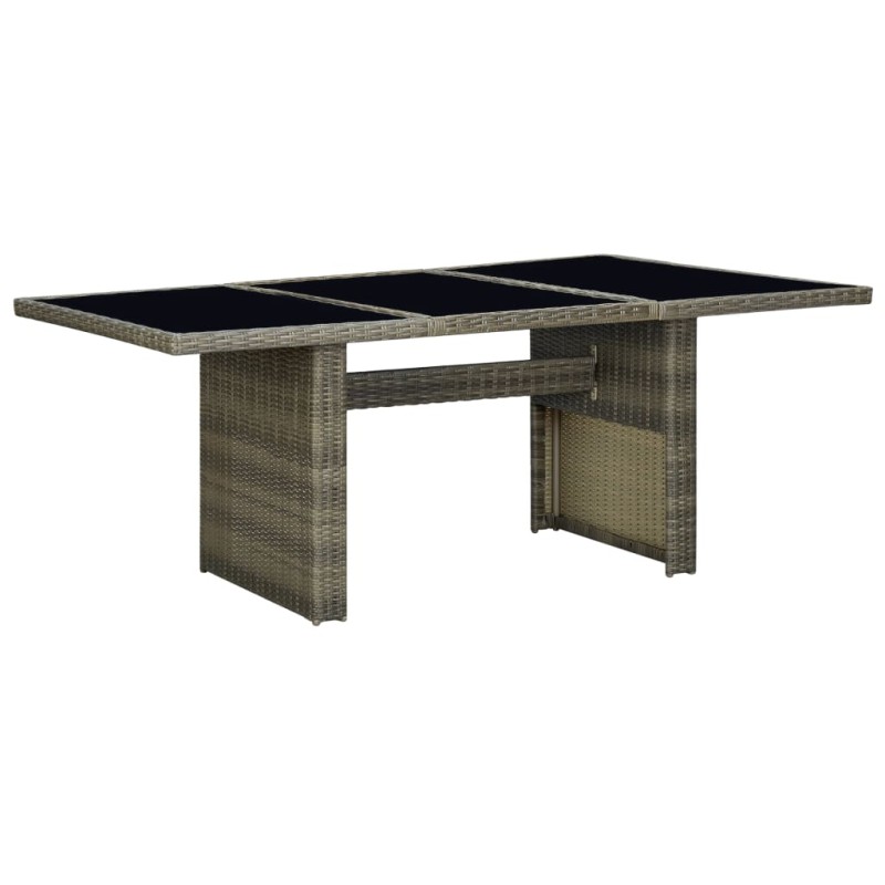 vidaXL Mesa de jardín de ratán sintético marrón y vidrio templado vidaXL Mesa de jardín de ratán sintético marrón y vidrio templado