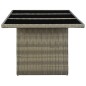 vidaXL Mesa de jardín de ratán sintético marrón y vidrio templado vidaXL Mesa de jardín de ratán sintético marrón y vidrio templado