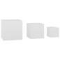 vidaXL Mesas auxiliares 3 piezas madera contrachapada blanco brillante vidaXL Mesas auxiliares 3 piezas madera contrachapada blanco brillante