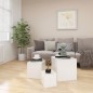 vidaXL Mesas auxiliares 3 piezas madera contrachapada blanco brillante vidaXL Mesas auxiliares 3 piezas madera contrachapada blanco brillante
