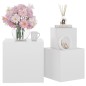 vidaXL Mesas auxiliares 3 piezas madera contrachapada blanco brillante vidaXL Mesas auxiliares 3 piezas madera contrachapada blanco brillante