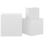 vidaXL Mesas auxiliares 3 piezas madera contrachapada blanco brillante vidaXL Mesas auxiliares 3 piezas madera contrachapada blanco brillante