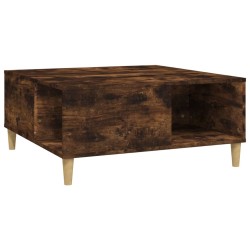 vidaXL Mesa de centro madera contrachapada roble ahumado 80x80x36,5 cm