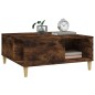 vidaXL Mesa de centro madera contrachapada roble ahumado 80x80x36,5 cm vidaXL Mesa de centro madera contrachapada roble ahumado 80x80x36,5 cm