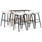 vidaXL Mesa alta y taburetes de bar 7 piezas negro y blanco vidaXL Mesa alta y taburetes de bar 7 piezas negro y blanco