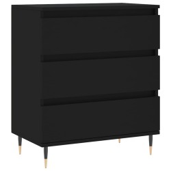 vidaXL Aparador de madera contrachapada negro 60x35x70 cm