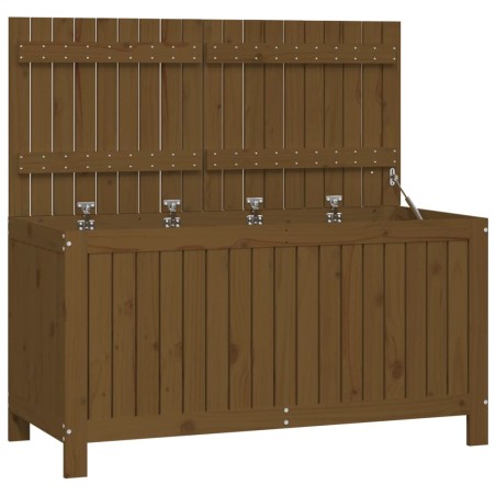 vidaXL Caja de almacenaje jardín madera pino marrón miel 121x55x64 cm