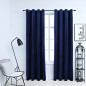 vidaXL Cortinas opacas anillas 2 pzas terciopelo azul oscuro 140x245cm vidaXL Cortinas opacas anillas 2 pzas terciopelo azul oscuro 140x245cm