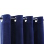 vidaXL Cortinas opacas anillas 2 pzas terciopelo azul oscuro 140x245cm vidaXL Cortinas opacas anillas 2 pzas terciopelo azul oscuro 140x245cm