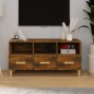 vidaXL Mueble de TV madera contrachapada roble ahumado 102x36x50 cm