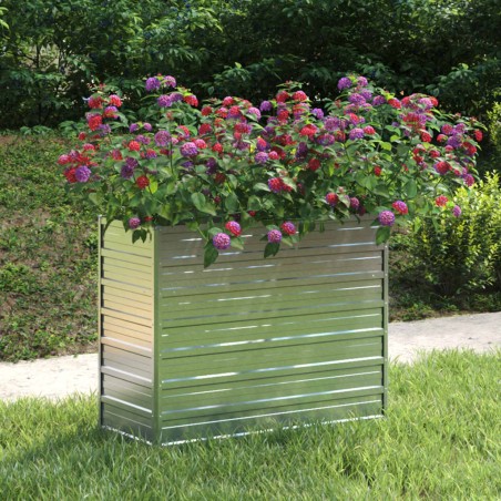 vidaXL Arriate de acero galvanizado plateado 100x40x77 cm