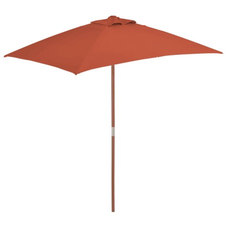 vidaXL Sombrilla de jardín con palo de madera 150x200 cm terracota
