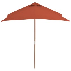 vidaXL Sombrilla de jardín con palo de madera 150x200 cm terracota