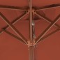 vidaXL Sombrilla de jardín con palo de madera 150x200 cm terracota