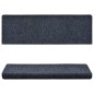 vidaXL Alfombrilla de escaleras 15 uds tela punzonada azul 65x21x4 cm