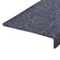 vidaXL Alfombrilla de escaleras 15 uds tela punzonada azul 65x21x4 cm