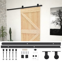 vidaXL Puerta corredera con herrajes madera maciza de pino 80x210 cm