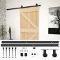 vidaXL Puerta corredera con herrajes madera maciza de pino 80x210 cm