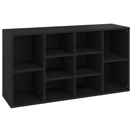 vidaXL Banco zapatero de madera contrachapada negro 103x30x54,5 cm