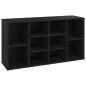 vidaXL Banco zapatero de madera contrachapada negro 103x30x54,5 cm