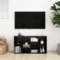 vidaXL Banco zapatero de madera contrachapada negro 103x30x54,5 cm