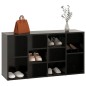 vidaXL Banco zapatero de madera contrachapada negro 103x30x54,5 cm