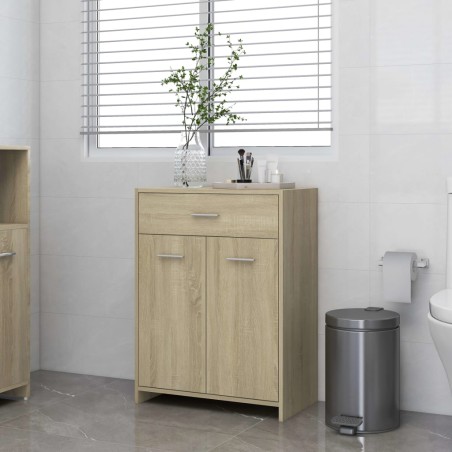 vidaXL Armario de baño madera contrachapada roble Sonoma 60x33x80 cm