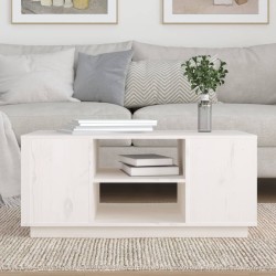 vidaXL Mesa de centro de madera maciza de pino blanco 90x49x40,5 cm