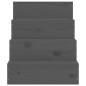 vidaXL Escalera para mascotas madera maciza de pino gris 40x49x47 cm vidaXL Escalera para mascotas madera maciza de pino gris 40x49x47 cm