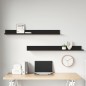 vidaXL Estantes de pared 2 uds madera maciza de pino negro 110x11x9 cm vidaXL Estantes de pared 2 uds madera maciza de pino negro 110x11x9 cm