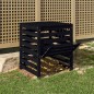 vidaXL Compostador de madera maciza de pino negro 63,5x63,5x77,5 cm vidaXL Compostador de madera maciza de pino negro 63,5x63,5x77,5 cm