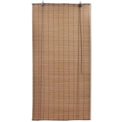 vidaXL Estor enrollable de bambú 2 unidades marrón 80x160 cm