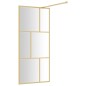 vidaXL Mampara puerta de ducha vidrio transparente ESG dorado 80x195cm vidaXL Mampara puerta de ducha vidrio transparente ESG dorado 80x195cm