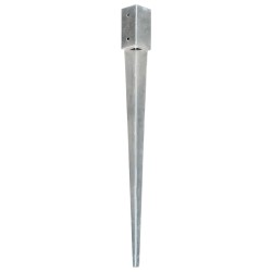 vidaXL Picas de tierra 12 uds acero galvanizado plateado 7x7x90 cm