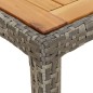vidaXL Mesa de jardín ratán PE madera acacia maciza gris 90x90x75 cm